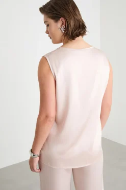 Top in raso - Rosa