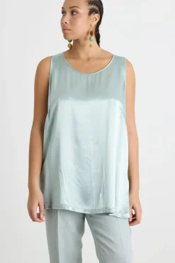 Top in raso - Verde
