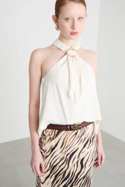 Top in satin leggero - Bianco