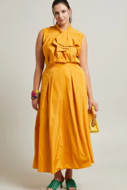 Top in taffettà - Giallo