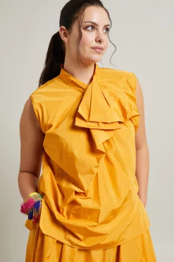Top in taffettà - Giallo