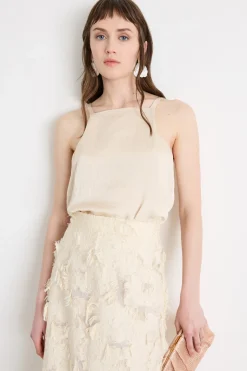 Top in twill - Beige