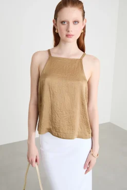 Top in twill - Cammello