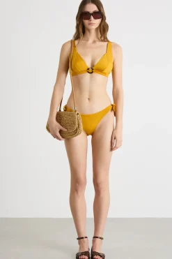 Top mare con anello in jersey - Giallo