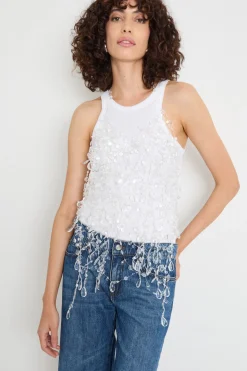Top ricamato con cristalli - Trasparente