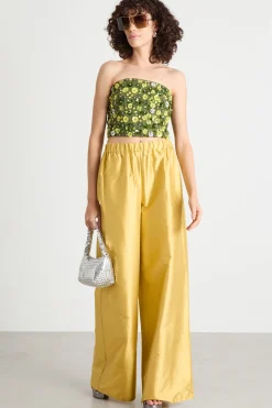 Top ricamato - Verde Giallo Bianco