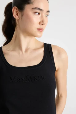 Top slim in maglia - Nero
