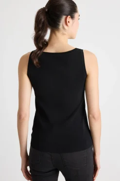 Top slim in maglia - Nero