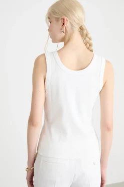 Top smanicato aderente - Bianco
