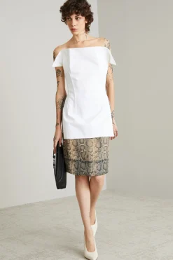 Top smanicato asimmetrico - Bianco