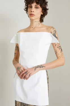 Top smanicato asimmetrico - Bianco