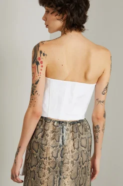 Top smanicato asimmetrico - Bianco