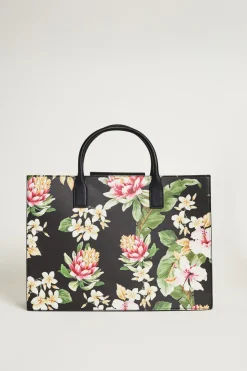 Tote bag in tessuto spalmato - Nero Rosa Verde