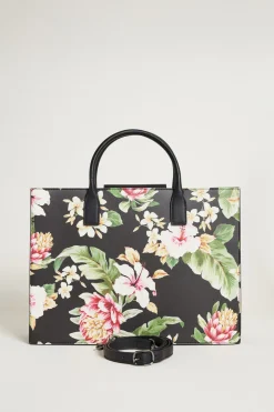 Tote bag in tessuto spalmato - Nero Rosa Verde