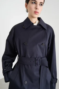 Trench corto doppiopetto - Blu