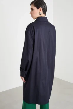 Trench corto doppiopetto - Blu