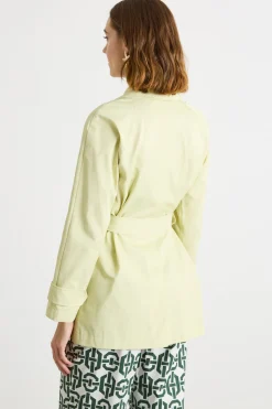 Trench corto in gabardina antigoccia - Giallo