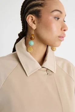 Trench corto in gabardina - Cammello