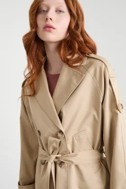 Trench crop doppiopetto - Beige