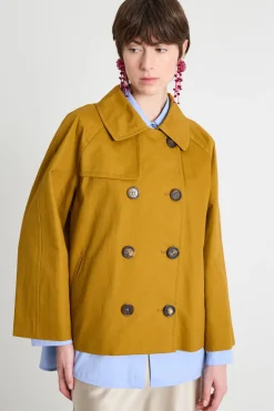 Trench crop doppiopetto - Giallo