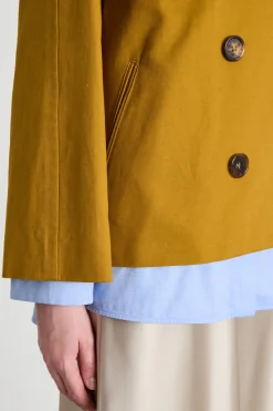 Trench crop doppiopetto - Giallo