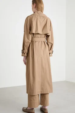 Trench doppiopetto con cintura - Cammello
