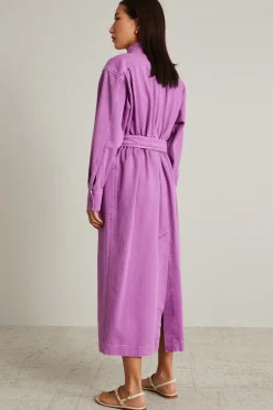 Trench in bull con cintura - Viola