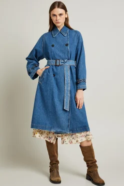 Trench in denim - Blu