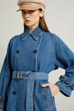 Trench in denim - Blu