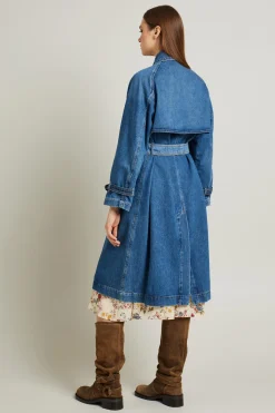 Trench in denim - Blu