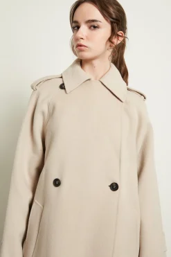 Trench in drap di lana - Beige