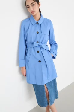 Trench in gabardina antigoccia - Azzurro