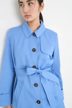 Trench in gabardina antigoccia - Azzurro