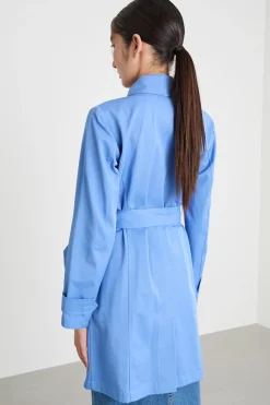Trench in gabardina antigoccia - Azzurro