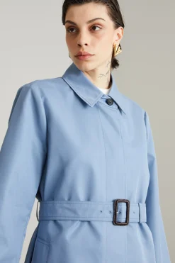 Trench in gabardina antigoccia - Azzurro Polvere