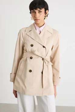 Trench in gabardina antigoccia - Beige