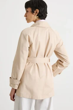 Trench in gabardina antigoccia - Beige