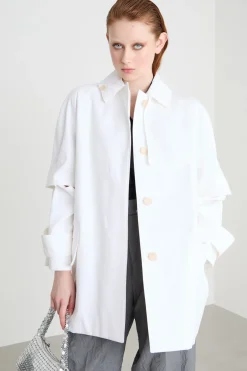 Trench in gabardina antigoccia - Bianco