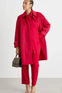 Trench in gabardina - Rosso