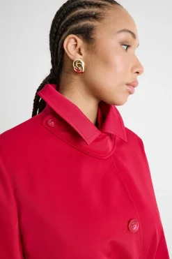Trench in gabardina - Rosso