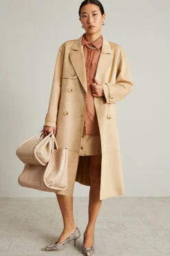 Trench in jersey dal finish vellutato - Sabbia