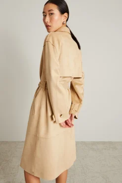Trench in jersey dal finish vellutato - Sabbia
