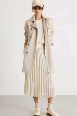 Trench in raso stretch - Beige