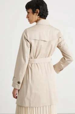 Trench in raso stretch - Beige
