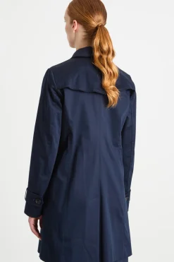Trench in raso stretch - Blu