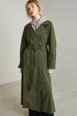Trench in taffetà leggera - Verde Kaki