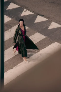 Trench in taffetà leggera - Verde Kaki
