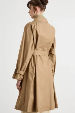 Trench midi doppiopetto in twill antigoccia - Cammello