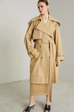Trench over con cintura - Sabbia