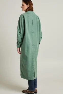 Trench oversize in canvas - Verde Salvia